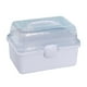 thumbnail image 1 of Cajas de almacenamiento transparentes con 3 compartimentos y organizador multiusos duradero. Blanco, 1 of 9