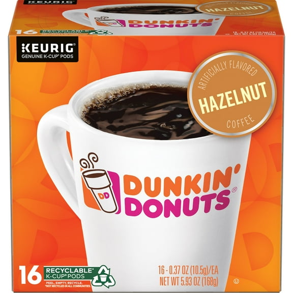 Dunkin' Hazelnut Flavored Coffee, Keurig K-Cup Pods, 16 Count