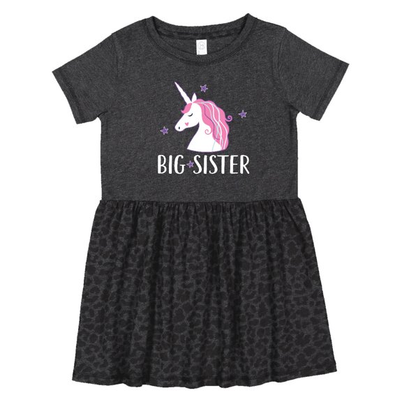 Inktastic Big Sister Unicorn Girls Toddler Dress