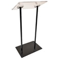 thumbnail image 4 of Kingdom Durable Contemporary Metallic Lectern/Podium/Pulpit with Double Slim Column Cylindrical Poles, a Clear Acrylic Top, and a Rectangular Metallic Base - Black, 4 of 4