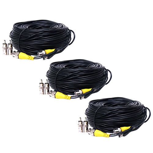 VideoSecu 3x 50ft Video Power Extension Cable Wire Cord for