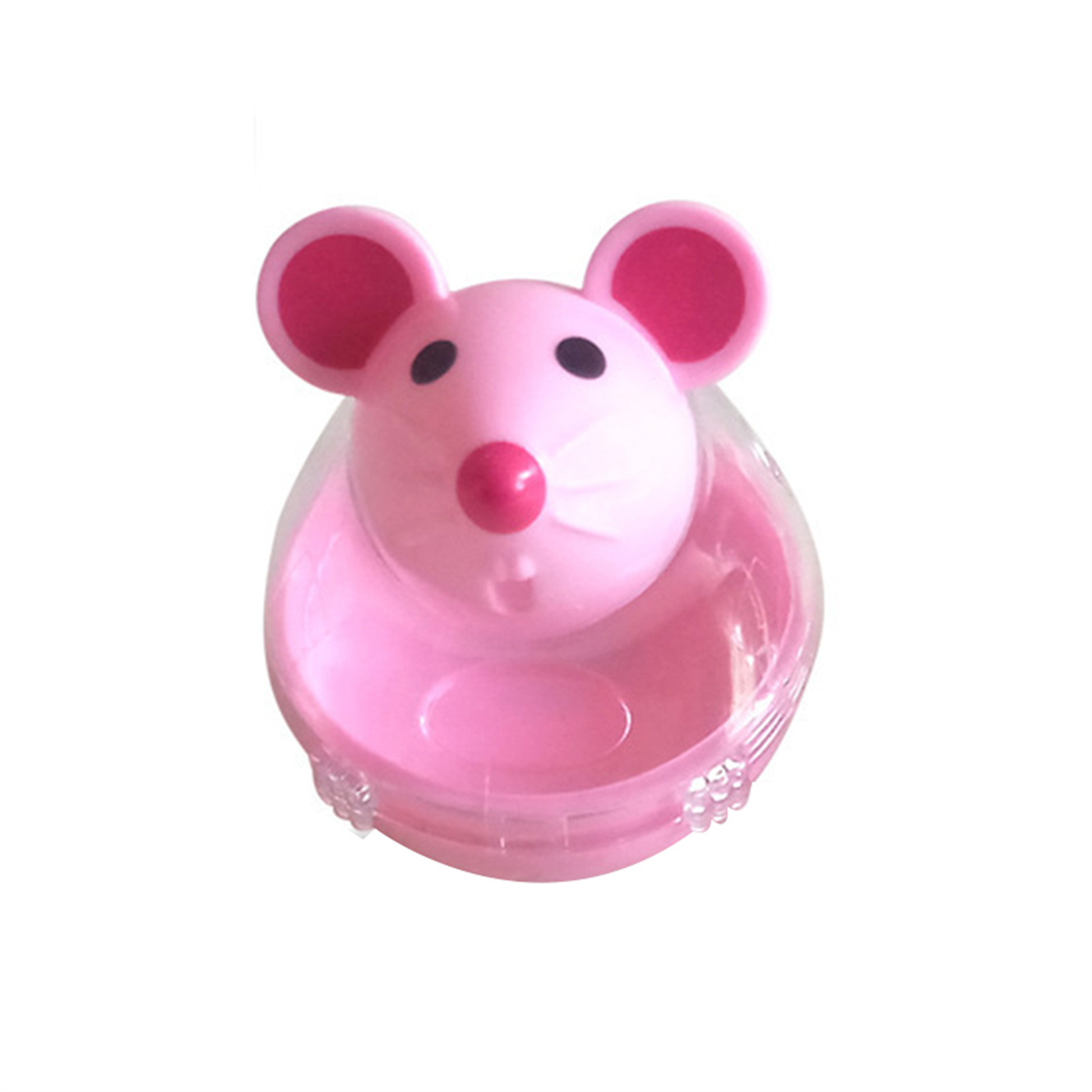 CAROOTU Cat Food Ball Dispenser Mice Shaped Tumbler Slow Feeder for Interactive Training White