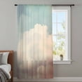 thumbnail image 4 of Vintage Cloudy Sky Sheer Curtains 54 Inches Long, Retro Rustic Clouds Scenery Light Filering Curtains, Breathable Simi Curtain Privacy Drapes for Kitchen Bathroom Lightweight Small Window Treatment, 4 of 9