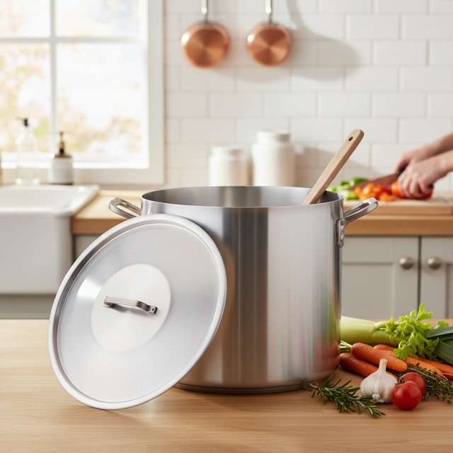OLLA DE ALUMINIO GRANDE TRIPLE FUERTE CON TAPA No. 80 GRAN CHEF