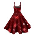thumbnail image 4 of LWavelet Valentine's 2026 Short Sleeve Heart Polka Dot Dress, Women's Rose Accent Flowy A Line Casual Sundresses Wine M, 4 of 4