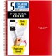 thumbnail image 1 of Five Star Spiral Notebook, 5 Subject, College Ruled Paper, 200 Sheets, 11" x 8-1/2", Color Selected For You, 1 Count (06208), 1 of 9