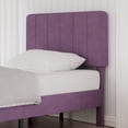 thumbnail image 5 of VECELO Set of 2 Twin Upholstered Platform Bed Frame with Adjustable Headboard, Wooden Slats Support/No Box Spring Needed, Purple, 5 of 10
