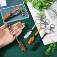 thumbnail image 3 of 1 Box 8Pcs Metal Holder Keychain Bulk Stone Holder Key Chains Alloy Black White Adjustable Empty Gemstone Closures Extender Holders Key Chain for Jewelry Making Necklace Bracelet DIY Colorful DIY, 3 of 5