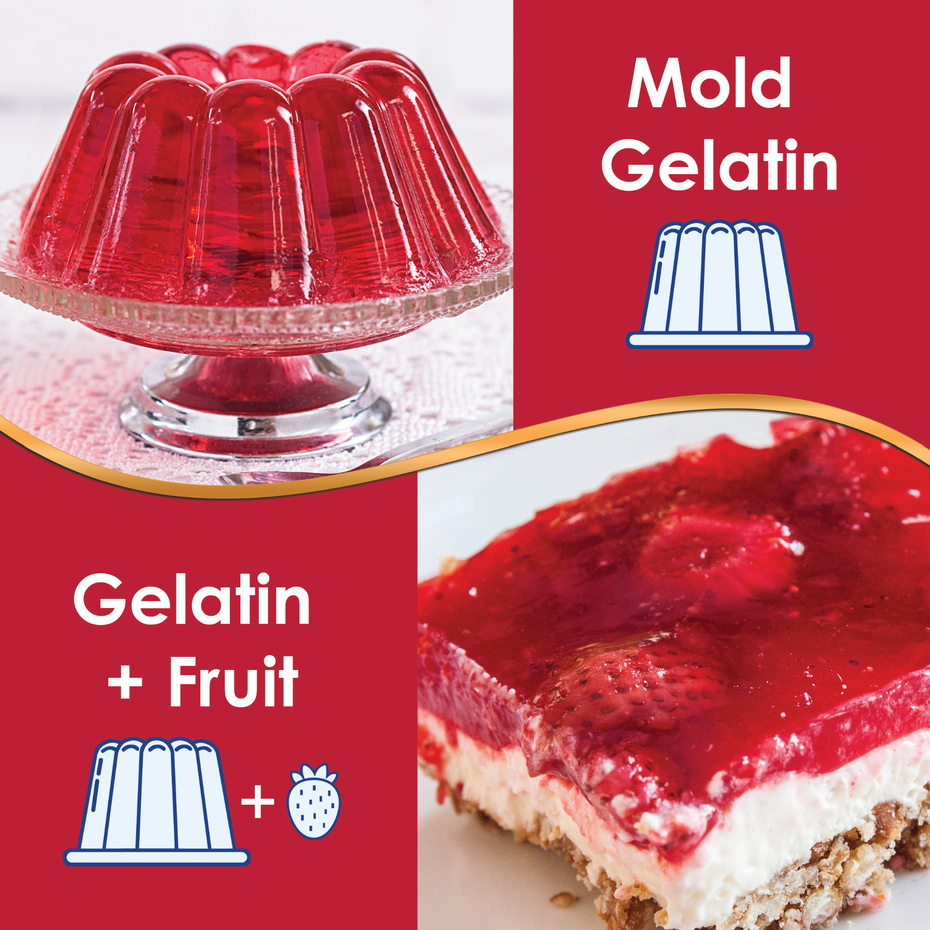 (4 pack) Royal Strawberry Gelatin Mix, Family Size, 2.82 oz