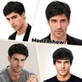 thumbnail image 2 of Phocas Black Synthetic Men's Short Wig for Daily Use, 2 of 7