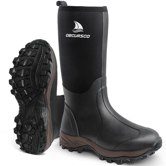 Obcursco Rubber Hunting Boots for Men, Neoprene Boot with Insulation for Hunting(Size 10)