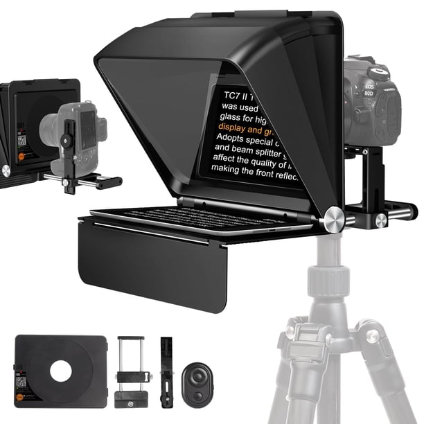 Teleprompter LENSGO de 7,9" para cámara DSLR con control por app
