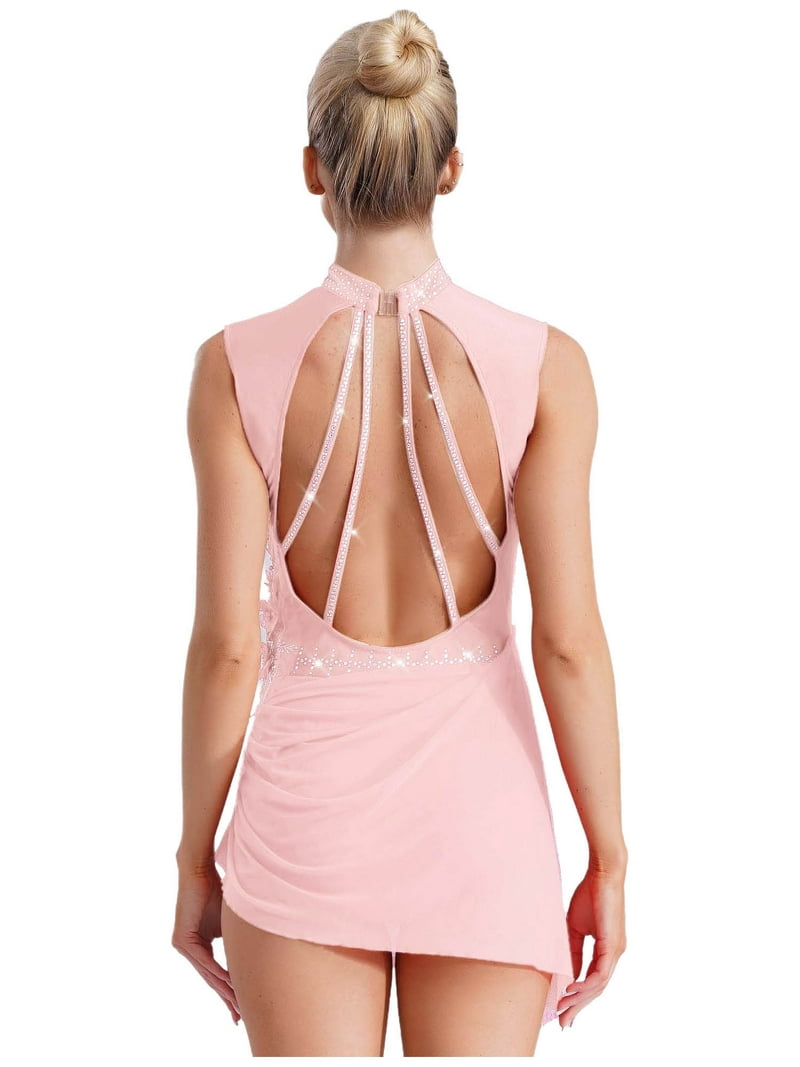 knee length dresses for ladies Light Pink Floral Mesh Overlay Twisted Strap Midi Dress main image 1