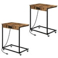 thumbnail image 2 of Side Table with Storage Basket, Sofa Side Table, Bedside Table, Bedside Table, Bookshelf C-Shaped Coffee Table, Living Room, Bedroom, Kitchen, Bathroom, Dining Room, Etc. 2 Pack, 2 of 5