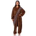 thumbnail image 4 of Star Wars Chewbacca Hooded Adult Plush Fleece Zip-Up Costume One Piece Footless Pajama Union Suit, 4 of 8