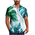 thumbnail image 2 of LEKWK Hawaiian Shirts for Men Beach Button Down Casual Shirts Short Sleeve Collared Lightweight Print Tops Loose Fit Beach Resort Vacation Wear Green M, 2 of 6
