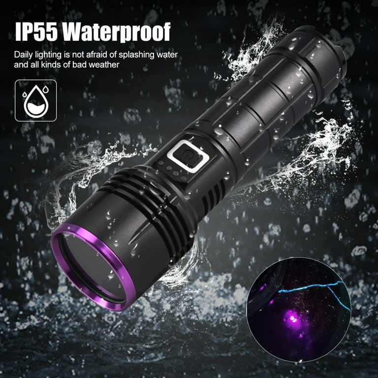 XAEIOW 365nm UV Flashlight 20W Black Light Flashlight ultra Pure Ultraviolet High Power and Long Range Blacklight Flashlight Best Blood Tracking Light