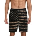 thumbnail image 2 of Daiia American Flag with Desert Camouflage Mens Woven Stretch Pajama Short,Short Pajama Pants-4X-Large, 2 of 9