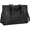 thumbnail image 1 of Laptop Bags For Women 15.6 Inch Large Leather Tote Bag Ladies Laptop Handbag Computer School Shoulder Bag Business Work Bag Black Zekai, 1 of 5