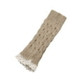 thumbnail image 4 of INSPIRE CHIC Women's Lace Arm Warmer Thumbhole Stretchy Knit Fingerless Gloves Sand-Lace One Size, 4 of 7