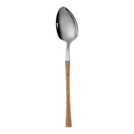 

XIEC Western Flatware with Handle Classic Mirror Polish Elegant Imitation Wood Grain Knife Spoon Kitchen Gadget