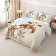 thumbnail image 3 of Manfei Farmhouse Cows Quilt Full 3-Piece,Watercolor Rustic Animal Full Bedspread Sets,White Brown,1 Coverlet and 2 Pillowcases, 3 of 7