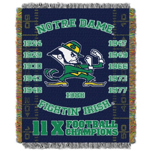 NORTHWEST NCAA Notre Dame Fighting Irish Woven Tapestry Throw Blanket, 48" x 60", Commemorative