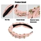 thumbnail image 3 of Diadema rosa Unique Bargains llena de diamantes plisada anudada para mujer, 3 of 7