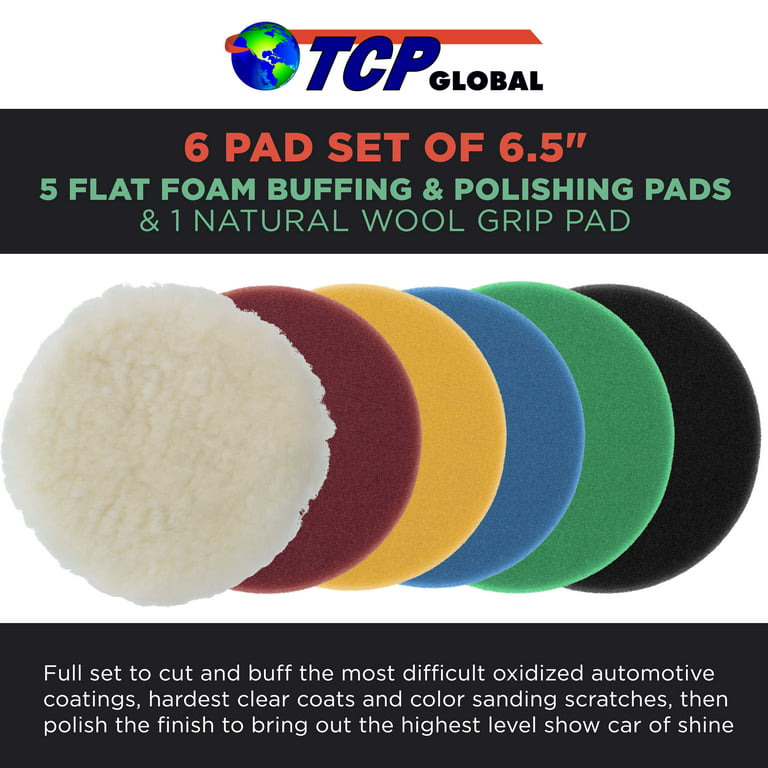 TCP Global 6.7 Flat Foam Dual Action Pad Set 5 Levels of Foam Pads