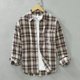 thumbnail image 5 of Camisas s Para Hombre Interior Camisa a cuadros Vintage de primavera y otoño para hombre, abrigo de ocio literario suelto de manga larga de algodón para (Red, XXL), 5 of 7