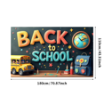 thumbnail image 1 of Colorful Back to School Banner with Apple Alarm Clock and Backpack Elements Backdrop for Classroom Decorations School Party Photography Props Supplies, 1 of 4