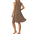 thumbnail image 3 of INSPIRE CHIC Vestido de dormir sin mangas de mezcla de algodón suave para mujeres con bolsillos para relajarse en primavera y verano XS Camel profundo, 3 of 6