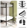 thumbnail image 5 of Aukfa Twin over Twin Metal Bunk Bed with Guardrails and Reversible Ladder for Kids, Black, 5 of 8