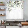 thumbnail image 4 of Sage Green Eucalyptus Sheer Curtains 63 Inches Long, Pink Floral Buds Summer Pastoral Light Filering Curtains, Breathable Simi Curtain Privacy Drapes for Living Room Bedroom Window Treatment, 4 of 9