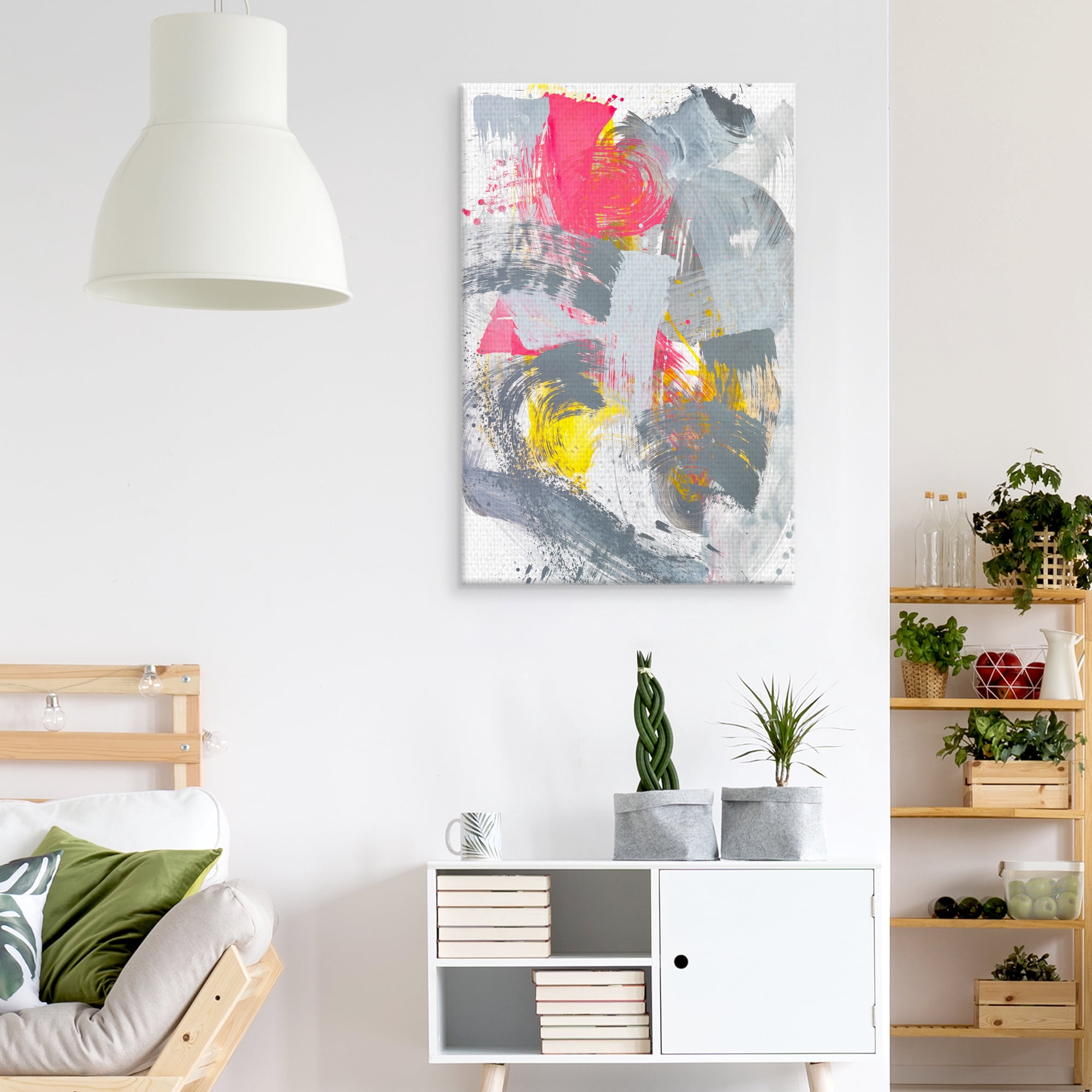 Masterpiece Art Gallery Free Form 070 Gray & Pink by Paul Ngo Canvas Art Print