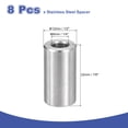 thumbnail image 2 of 8 Pcs Entretoises en Acier Inoxydable 304 1/2 Pouces OD x 1/4 Pouces ID x 7/8 Pouces Longueur(12x6x22mm) Vis Support de Bague Finition Simple Non Filetée Entretoises Rondes en Métal pour Vis M3 Boulons et Tringles, Argent, 2 of 6