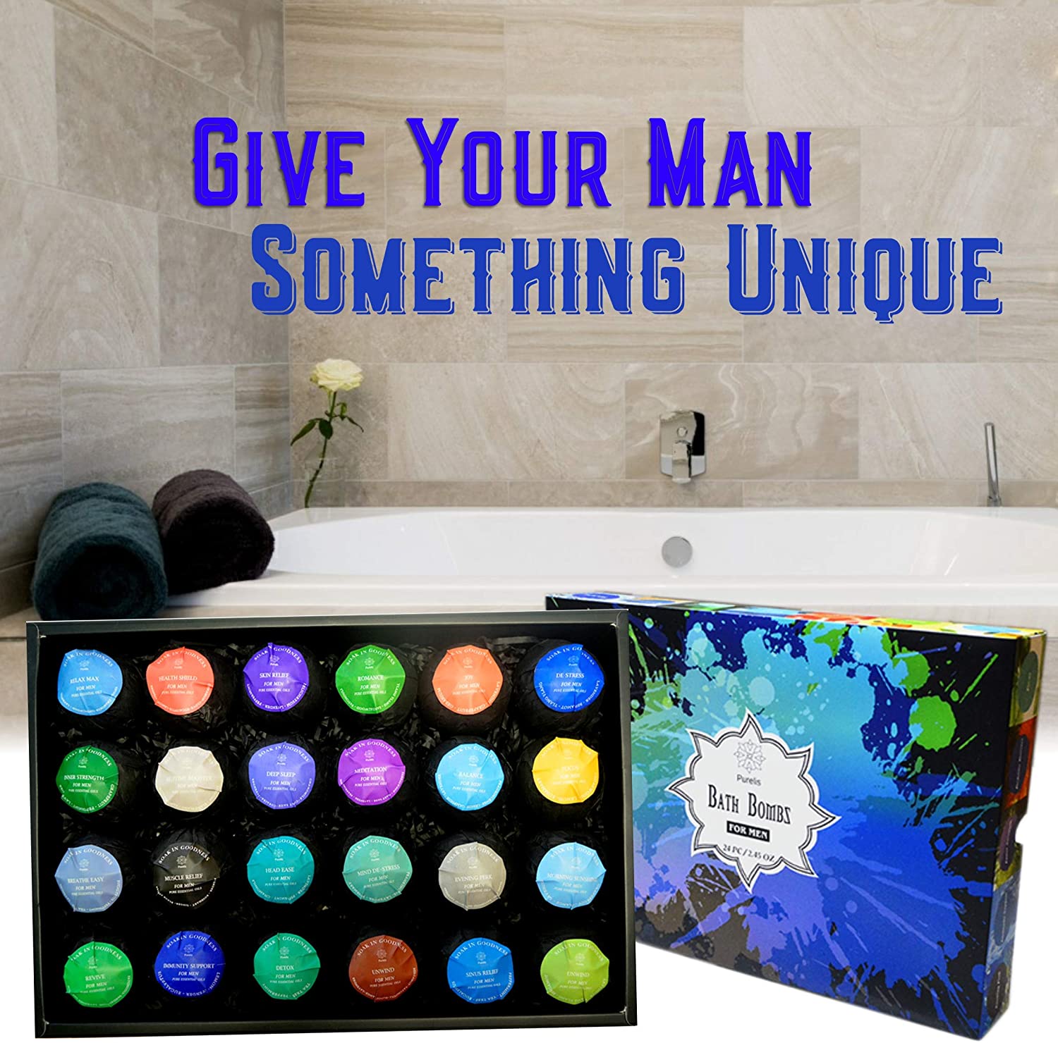 Purelis Naturals Men's Bath Bomb Gift Set