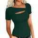 thumbnail image 2 of Blusas para mujer,Blusa de lentejuelas para mujer, manga corta, cuello en V, camisa informal de poliéster, corte holgado, para fiesta, sopatenor, 2 of 7