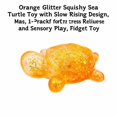 thumbnail image 3 of Orange Glitter Squishy Sea Turtle Toy with Slow Rising Design, 1-Pack, for Relaxation And, Squeeze Toy, 3 of 3