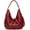 Red, variant on CoCopeanut Hobo Tote Bag for Women Top Handle Handbag PU Leather Shoulder Bag Large Capacity Crossbody Bag Tassel Zip Satchel