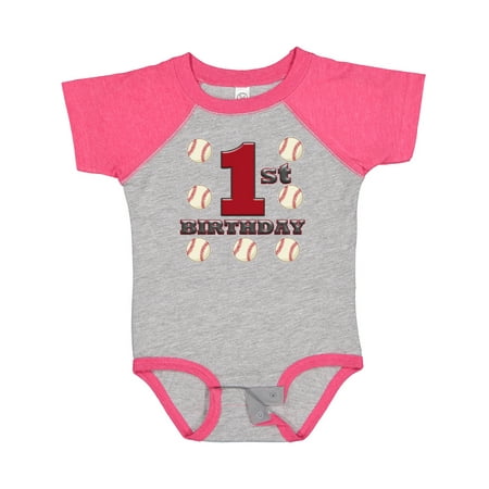 

Inktastic First Birthday Baseball Gift Baby Boy Bodysuit