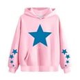 thumbnail image 2 of KAUOD Oversized Star Graphic Hoodies for Teen Girls Cute Cotton Fleece Pullover Hoodie with Pockets Kids Warm Sweatshirts, 2 of 4