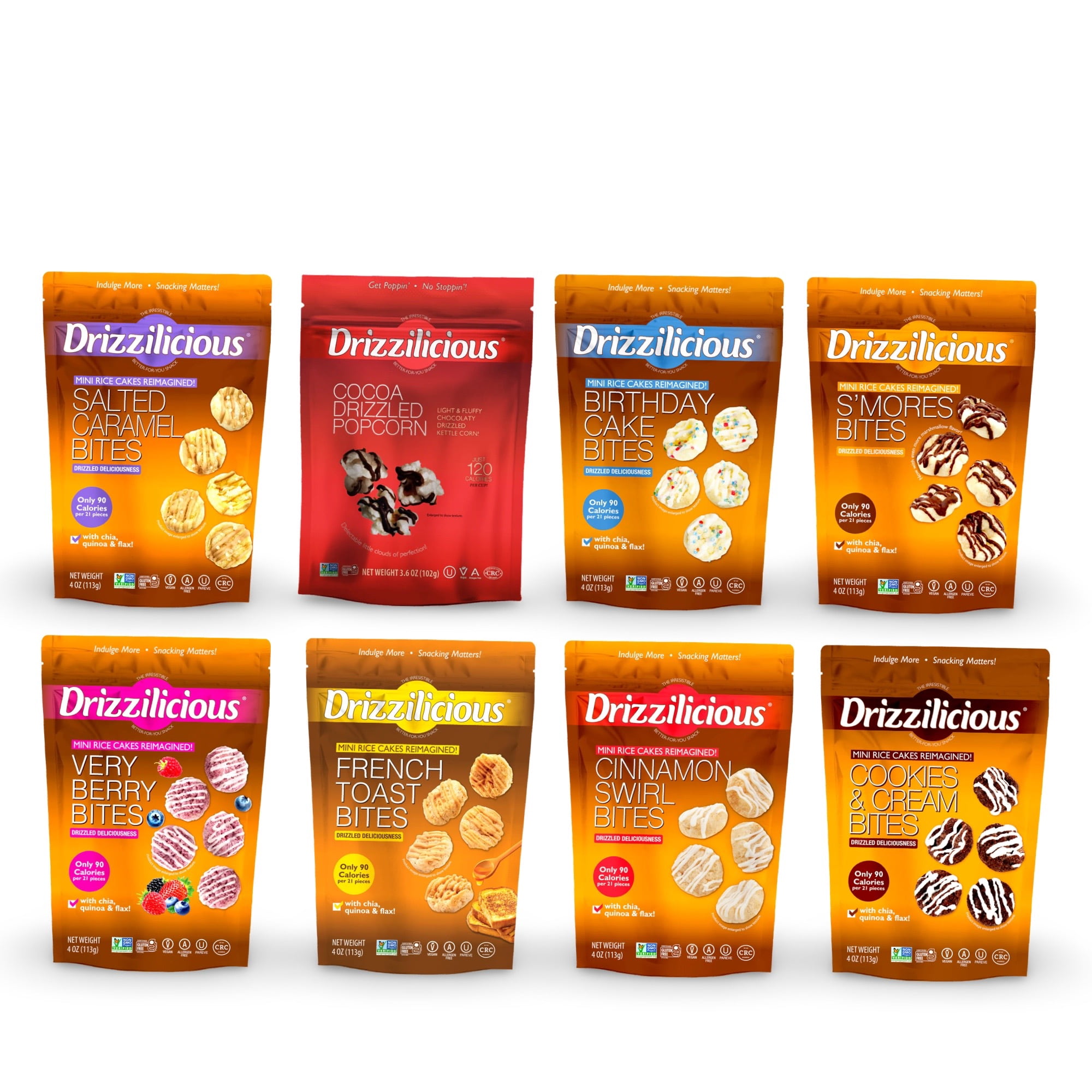 Drizzilicious Mini Rice Cake Bites, Birthday Cake | 4 Bags