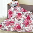 thumbnail image 6 of Pofeuu Peonies And Roses Print Ultra-Soft Micro Fleece Blanket,for Bed Or Sofa,All Season Throw Blankets Flannel Blanket-80"x60", 6 of 7