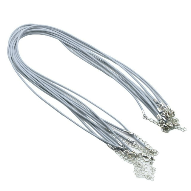 simhoa 10x Chaînes de Collier à Fermoir Colorées pour Fabrication de Bijoux DIY Gris