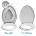 thumbnail image 6 of Huloretions Toddler Toilet Seat,2 in 1 Toilet Seat Toddler Seat Built-in Potty Training Seat Toilet Seat For Toddlers & Adults Round Toilet Seat With Slow Close And Magnets, 6 of 6
