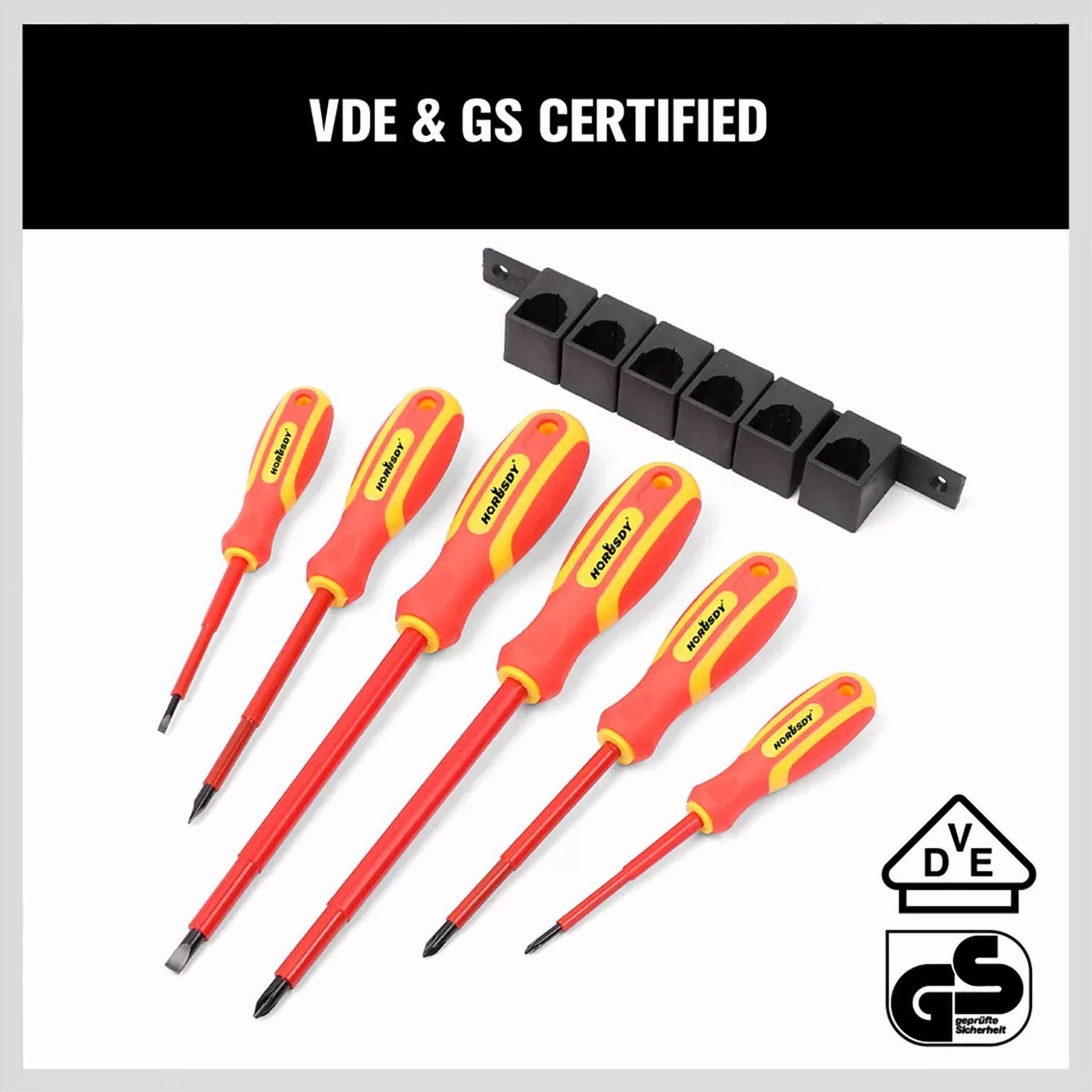BUTTERFLY- 6Pc 1000V Insulated Screwdriver Set Magnetic Tips Electrician Slotted Phillips