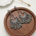 thumbnail image 5 of Bollywood Jhumka Jhumki Indian Earrings for Women Vintage Mexico Gypsy Stetament Chandelier Style Ethnic Dangle Earring Tassel Bell Drop Bohemian Fashion Gift Christmas Oxidized Jewelry, 5 of 7