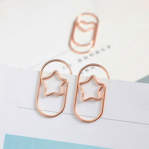 FRCOLOR 50pcs Paper Clips Funny Bookmark Clips for Office Metal Paperclips for Organizing Paper Cute Paper Clips Star Paperclips
