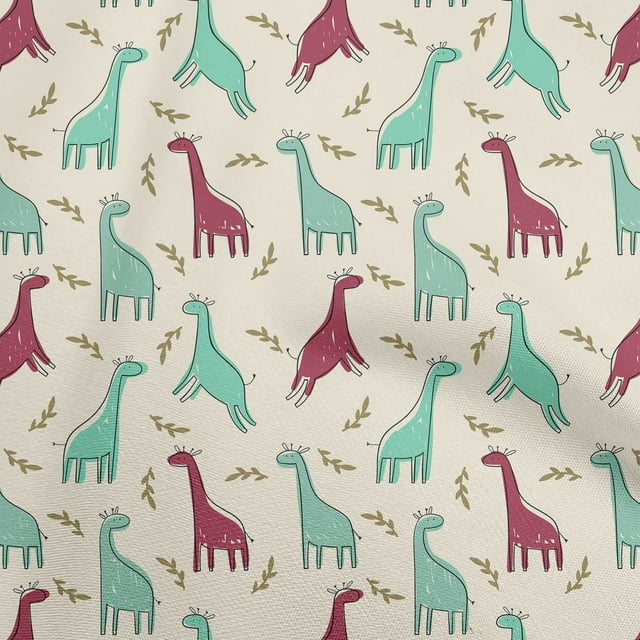 oneOone Polyester Spandex Sea Green Fabric Kids Animal Craft Projects Decor Fabric Printed by The Yard 56 Inch Wide